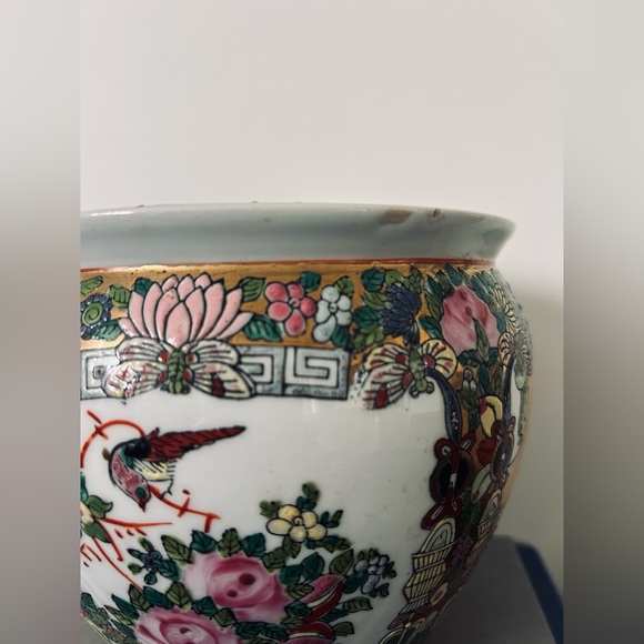 Vintage Chinese Porcelain Fish bowl | Jardiniere | Famille Rose | - Picture 6 of 8